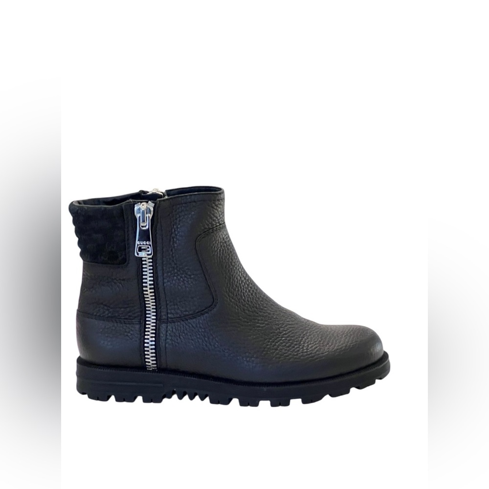 Gucci Black Leather Ankle Boots